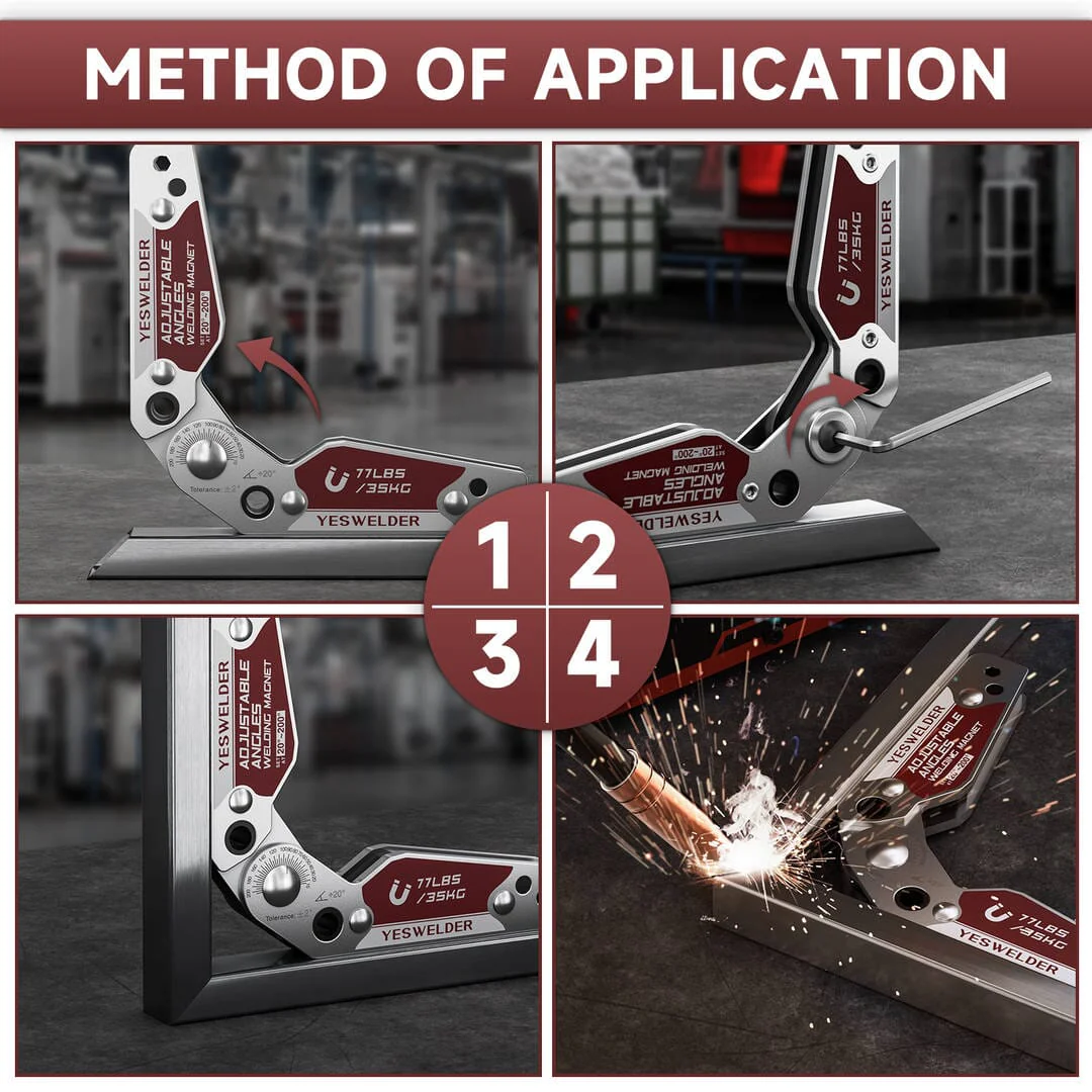 AJM Adjustable Magnetic Welding Holder with Angle Scale – 48lbs / 77lbs Strong Magnet Welding Positioner for Metal Fabrication, Soldering, Pipe Installation - Image 3