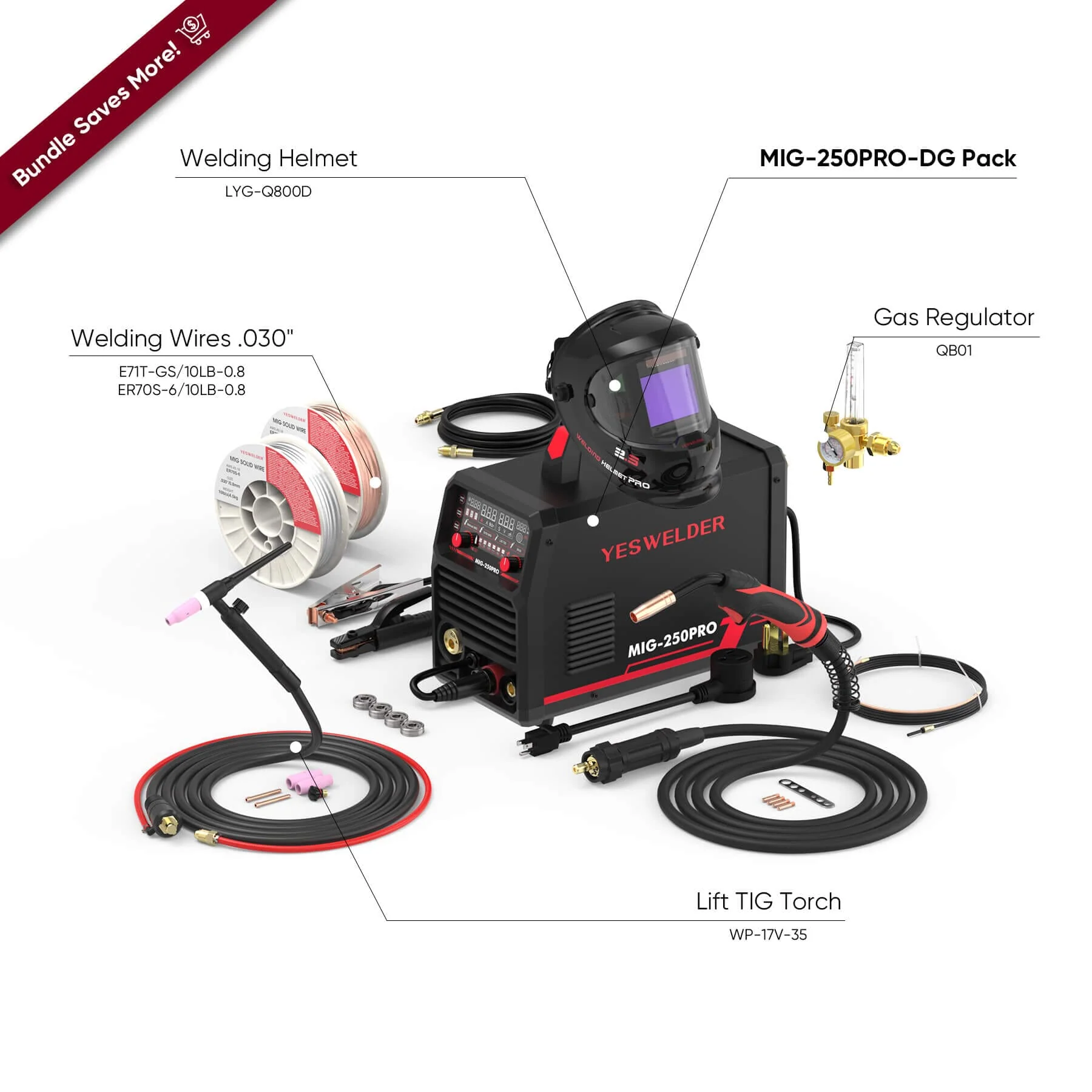 MIG-250PRO MIG Welder with Pulse & Spool Gun Compatible - Image 6