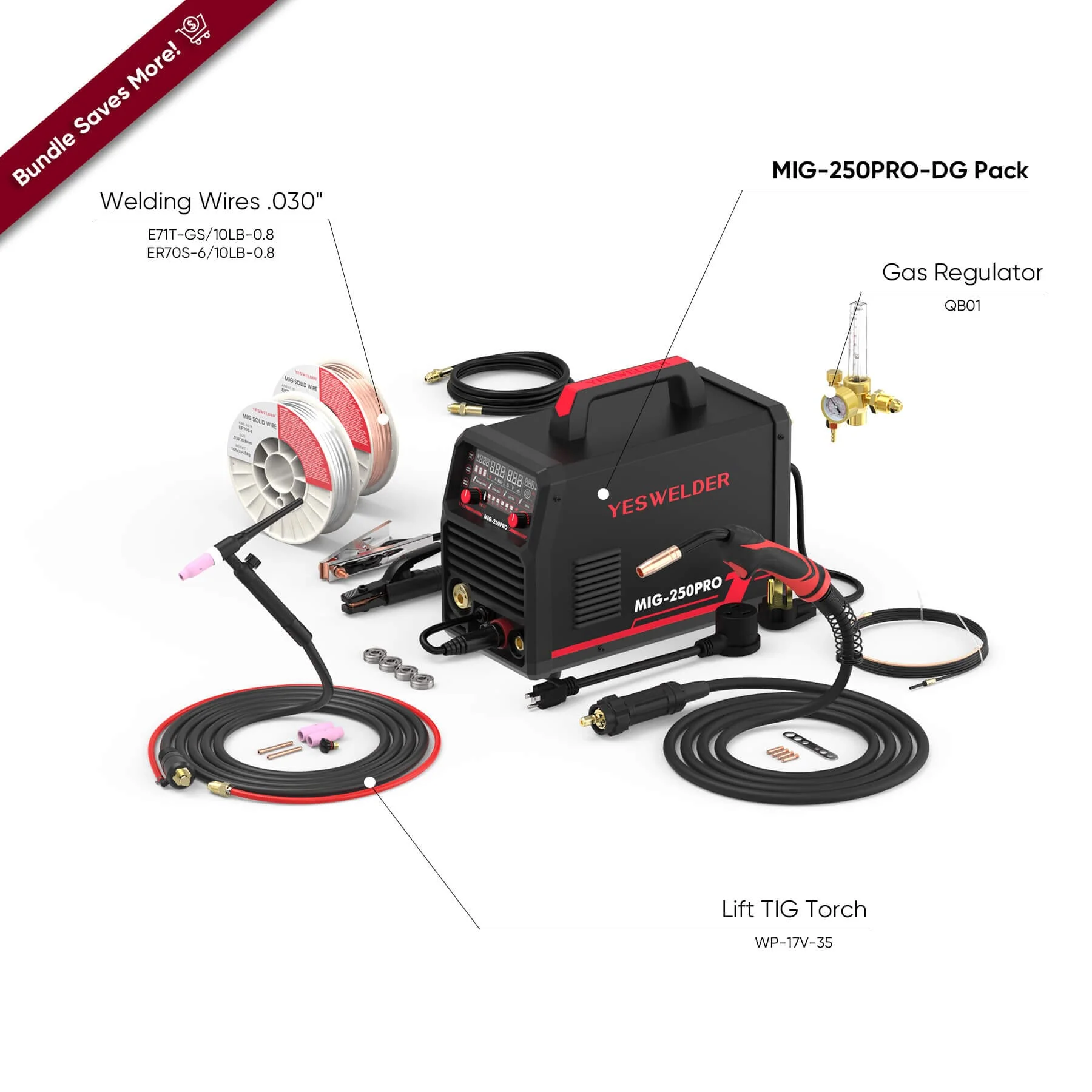 MIG-250PRO MIG Welder with Pulse & Spool Gun Compatible - Image 7