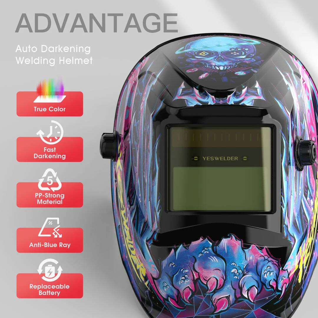 LYG-L600A-CP Cyberpunk Customize Graphic Auto-Darkening Welding Helmet - Image 3