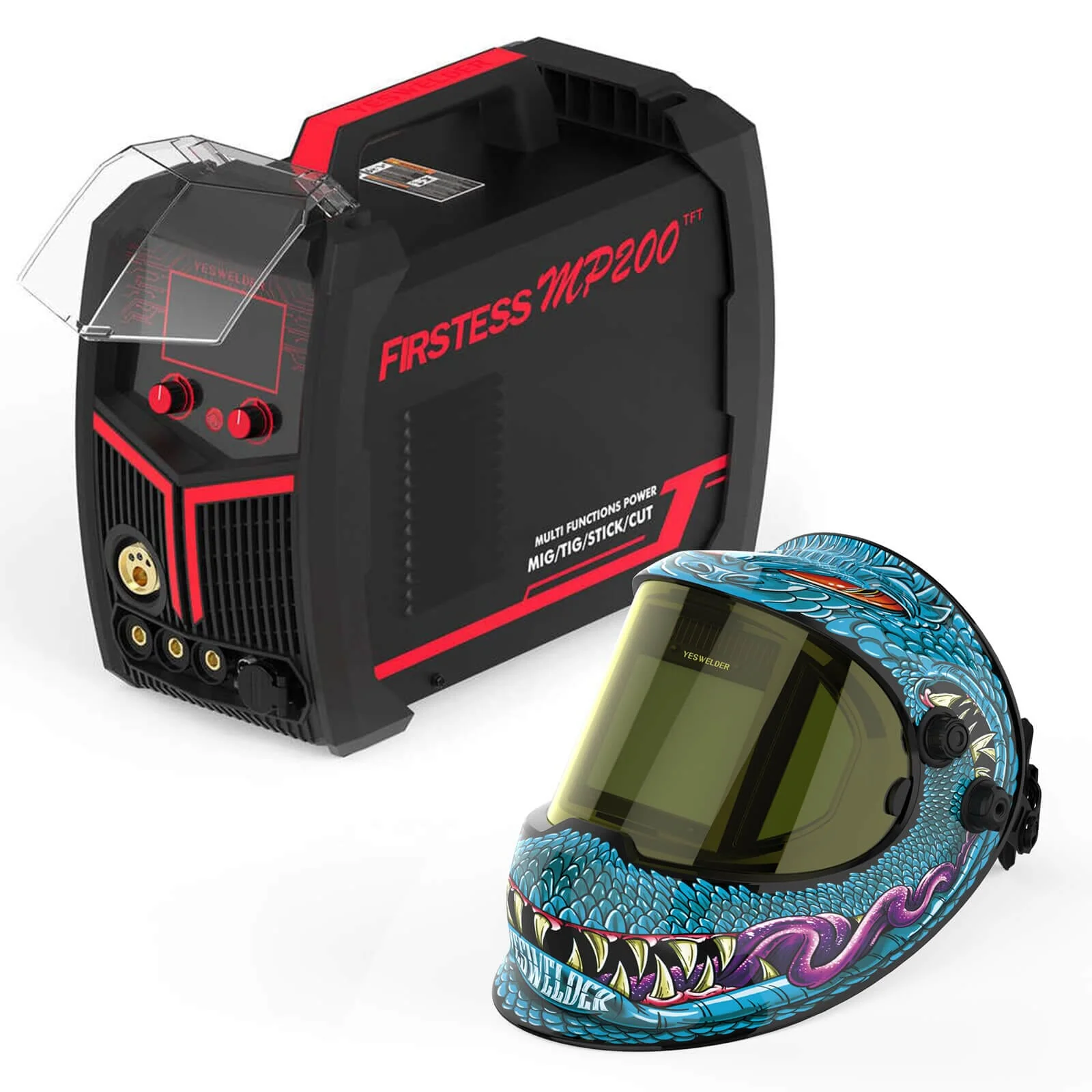 LYG-Q800D-SK Ellie J Customize Monster Graphic Auto-Darkening Welding Helmet - Image 10