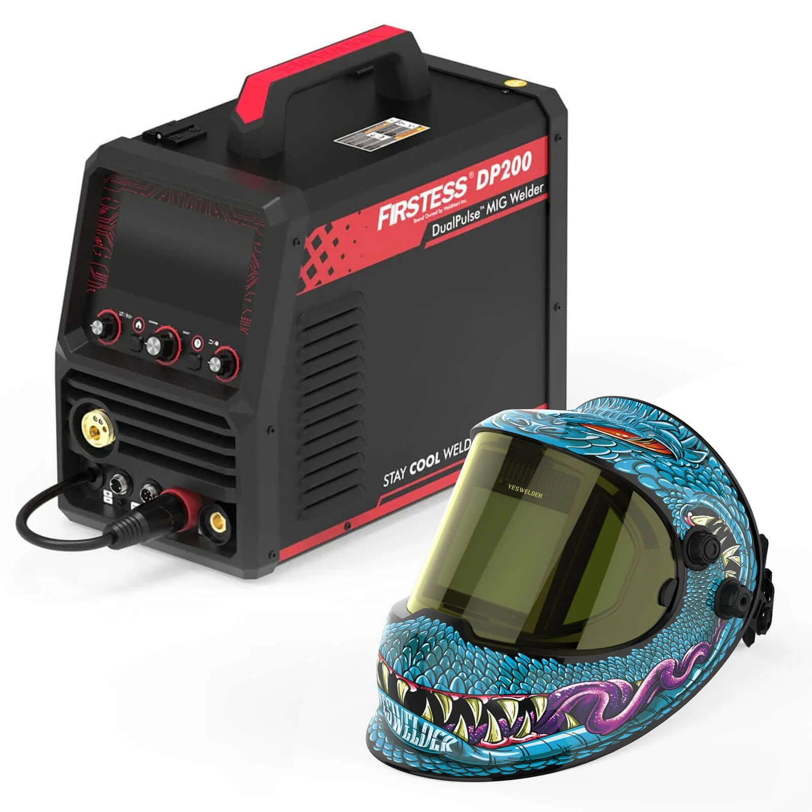 LYG-Q800D-SK Ellie J Customize Monster Graphic Auto-Darkening Welding Helmet - Image 3