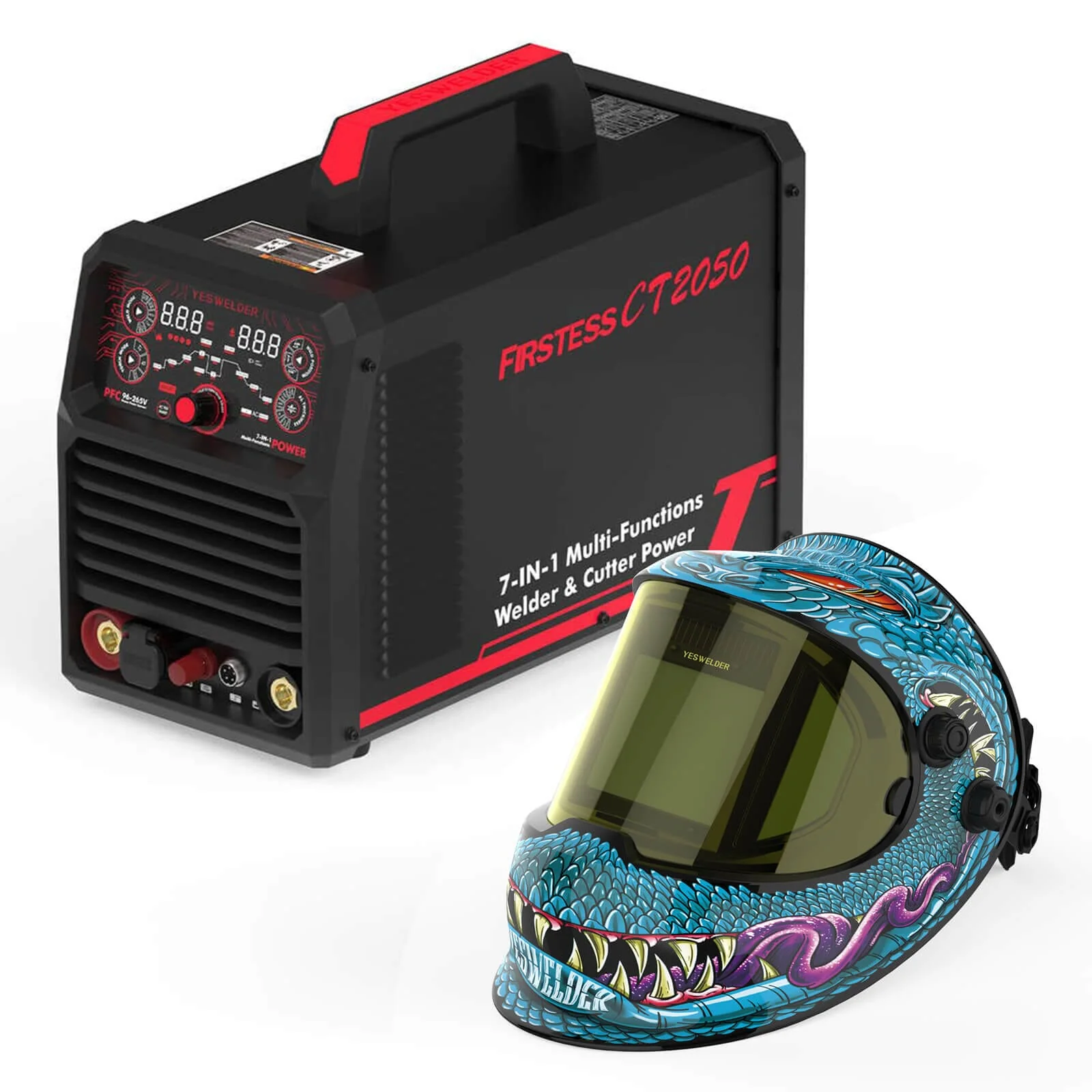 LYG-Q800D-SK Ellie J Customize Monster Graphic Auto-Darkening Welding Helmet - Image 8