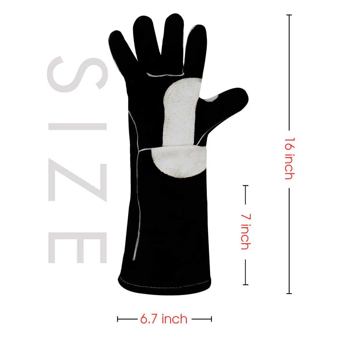 AP-1201-1 Heat-Resistant Fire-retardant Leather Welding Gloves - Image 5