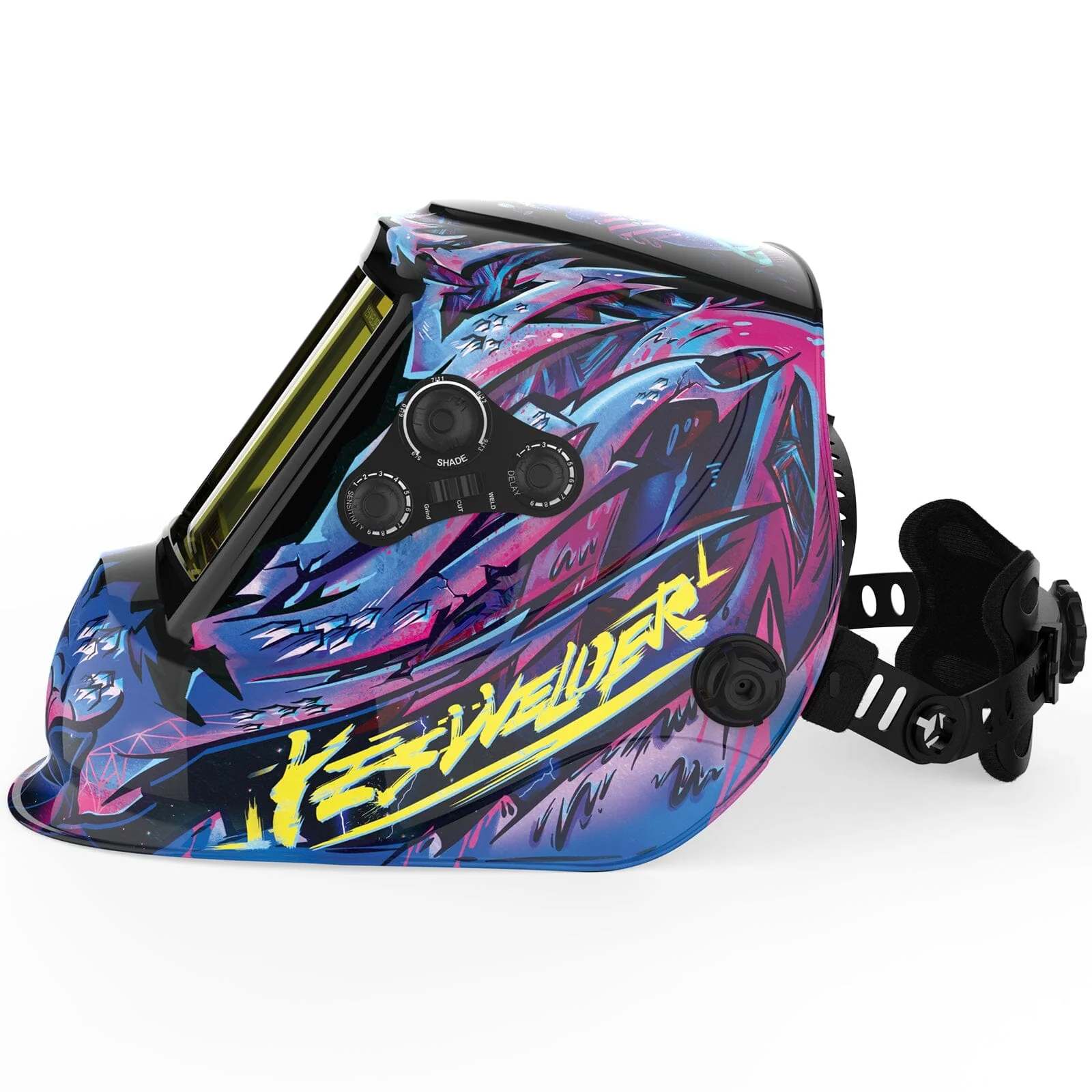 LYG-M800H-CP Cyberpunk Customize Graphic Auto-Darkening Welding Helmet - Image 7
