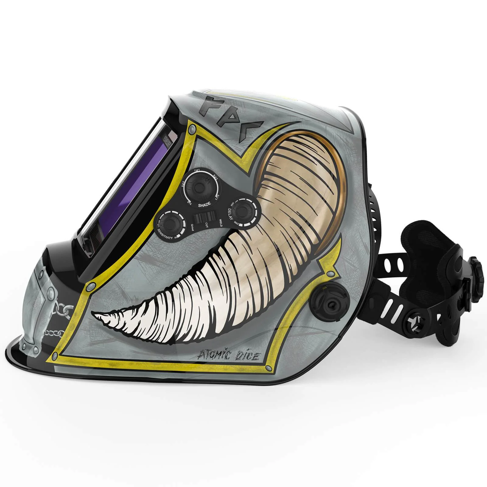 LYG-M800H-VK Berserker Customize Graphic Auto-Darkening Welding Helmet - Image 4