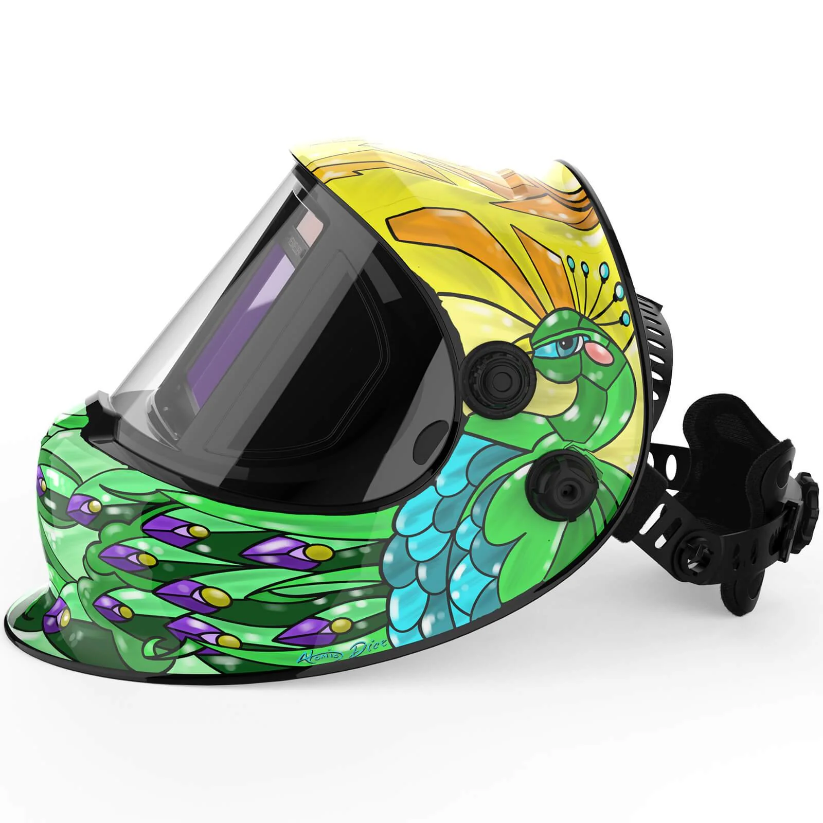 LYG-Q800D-PC Shattered Sunrise Customize Graphic Auto-Darkening Welding Helmet - Image 3
