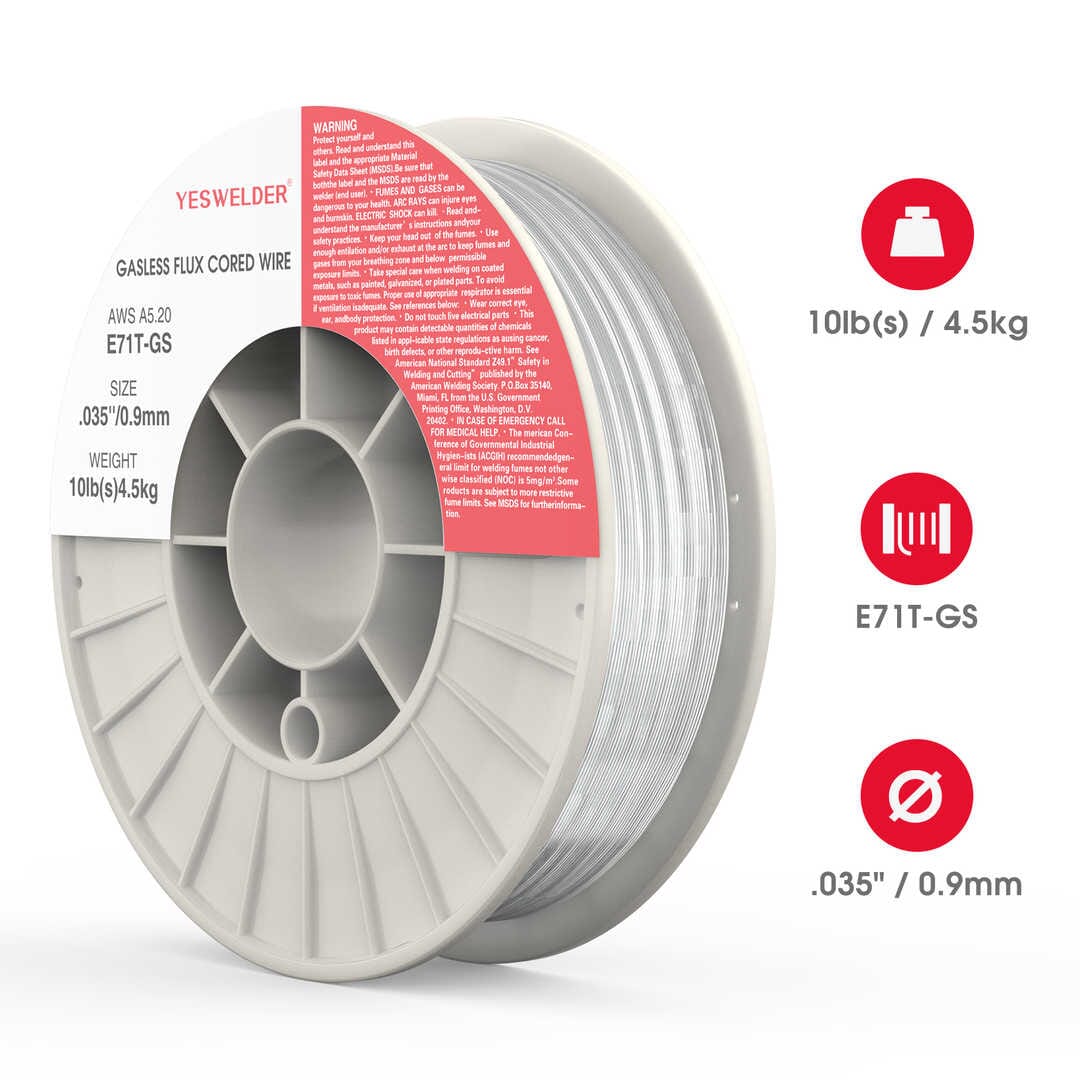E71T-GS/10LB-0.9  .035" 10LB Spool Gasless Flux Core MIG Welding Wire - Image 3